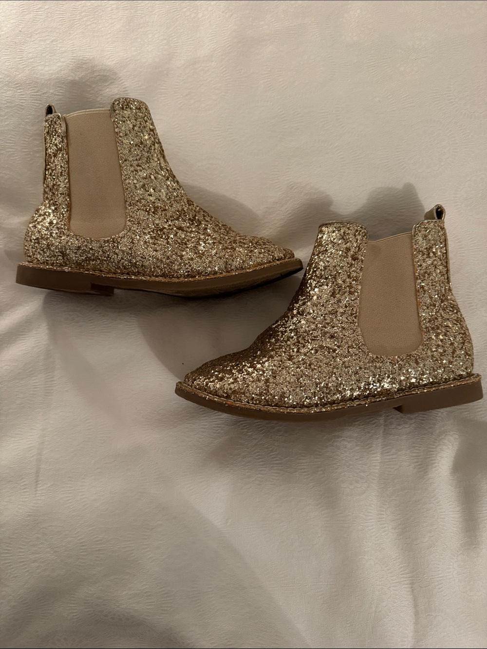 J. Crew Kids Glitter Chelsea Boots - Gold